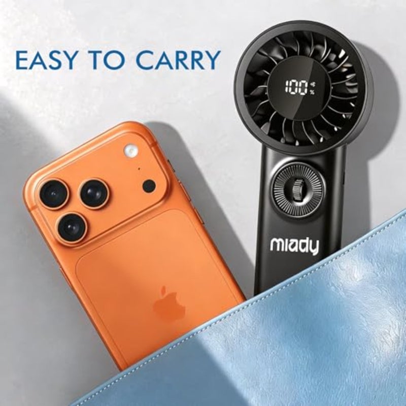 2-Pack Portable Handheld Turbo Fan 1-100 Speed Personal Fan with LED Display, 4-16 Hours Runtime Personal Electric for Travel Office Outdoor - Image 4