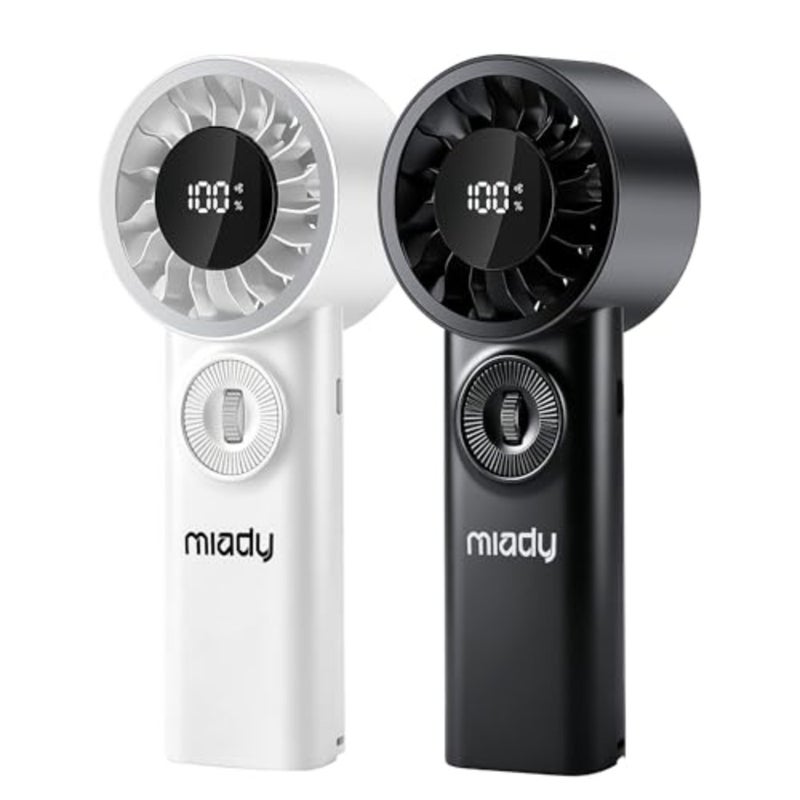 2-Pack Portable Handheld Turbo Fan 1-100 Speed Personal Fan with LED Display, 4-16 Hours Runtime Personal Electric for Travel Office Outdoor - Image 1