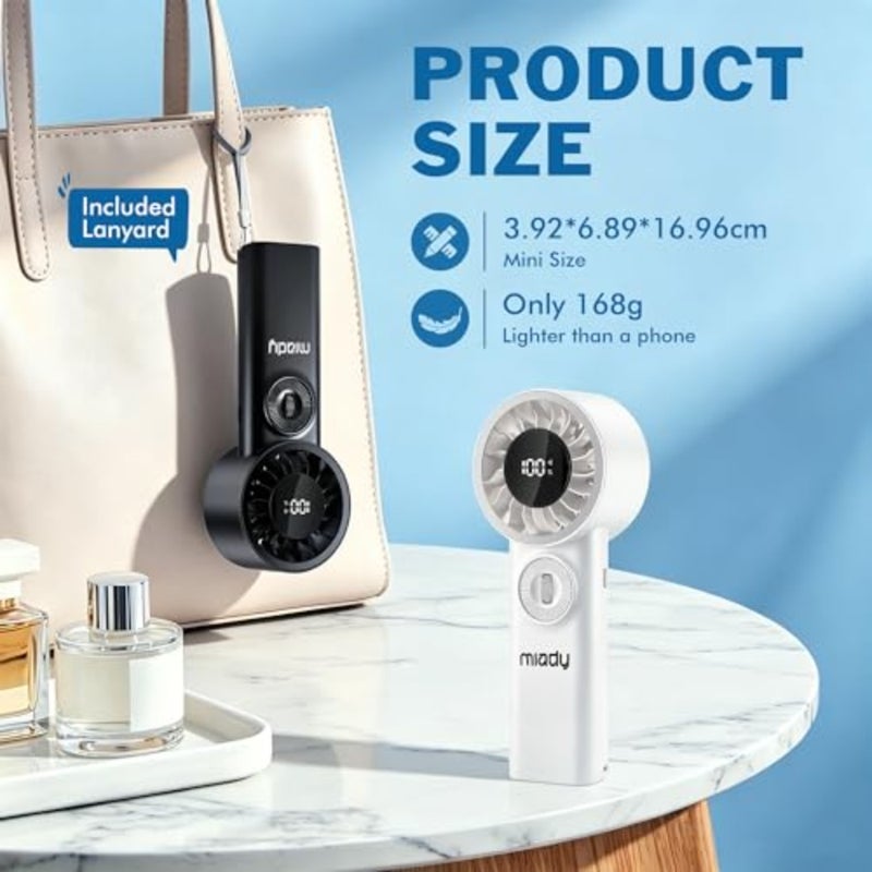 2-Pack Portable Handheld Turbo Fan 1-100 Speed Personal Fan with LED Display, 4-16 Hours Runtime Personal Electric for Travel Office Outdoor - Image 2