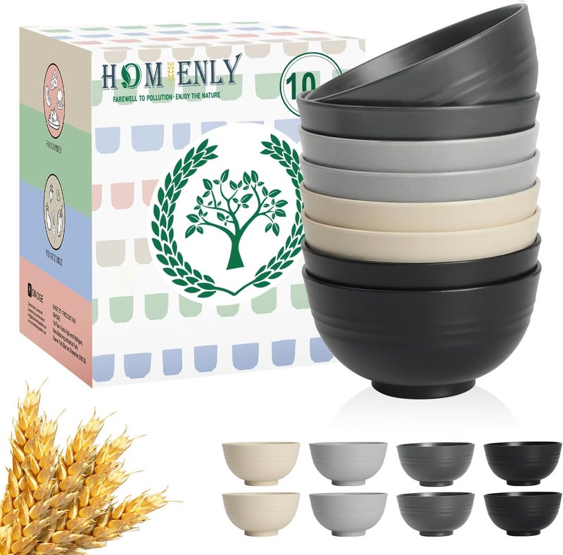 Homienly Cereal Bowl Set, Wheat Straw Fiber Unbreakable Lightweight Bowls Set - Image 1