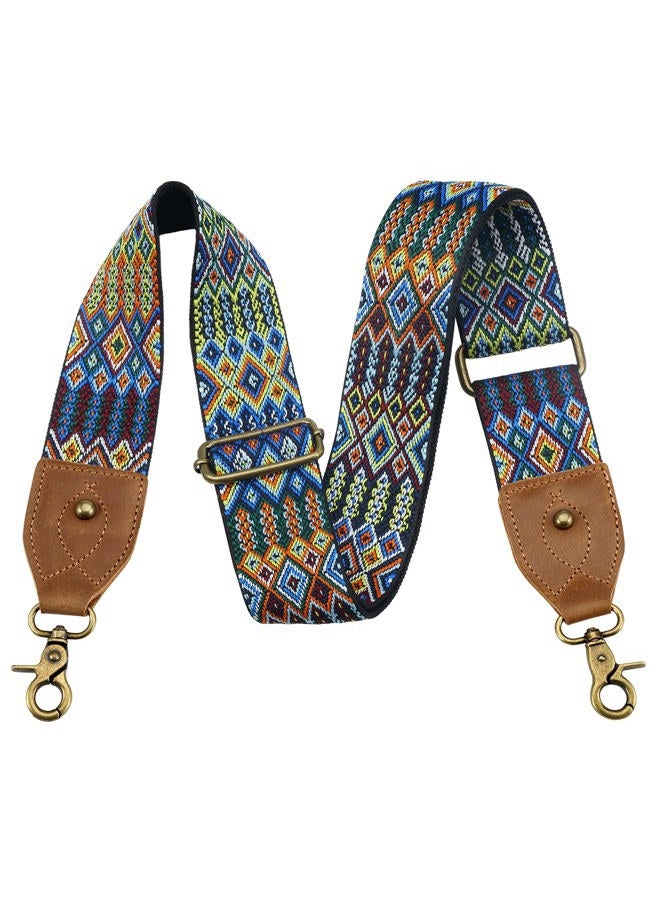 Nefelibata Purse Strap-2"Crazy Horse Leather Wide Shoulder Strap Adjustable Replacement,Retro Jacquard Embroidery Multi-pattern Crossbody Bag Straps for Handbag,Crossbody Bags,Shoulder Bags(Embroidery red) - Image 1
