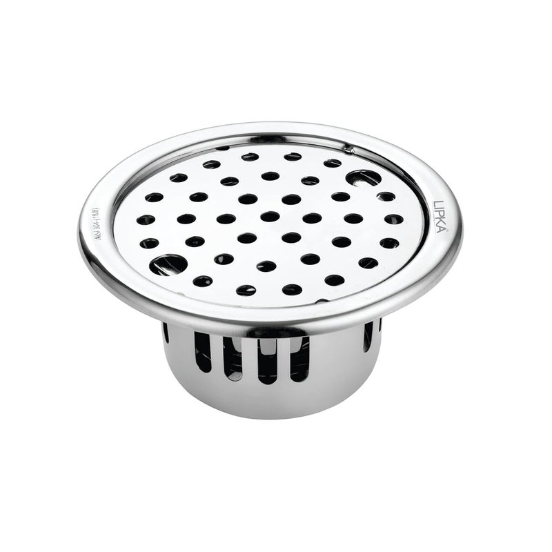 LIPKA Round Floor Drain 304Grade Stainless Steel 5 x 5 Inches with Cockroach TrapJali Lock - Image 1