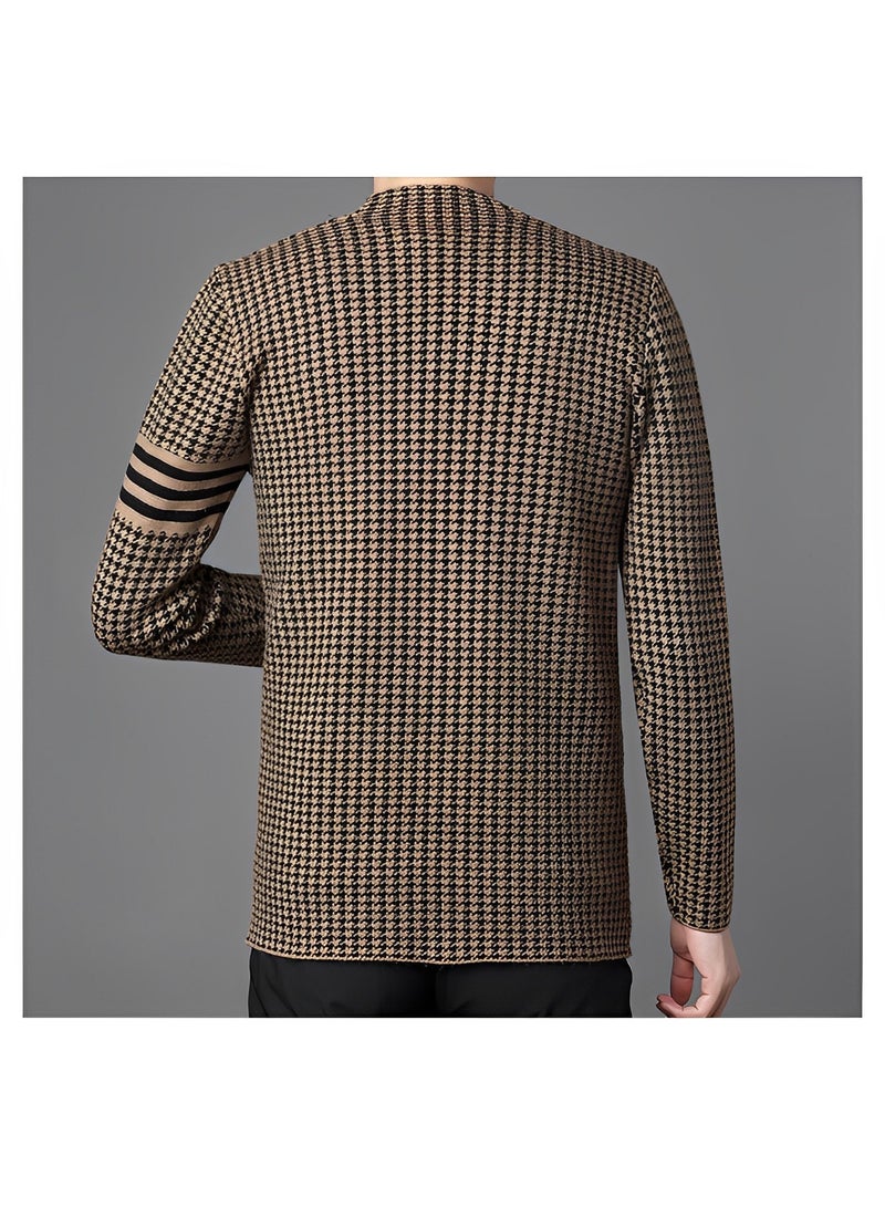 REOCLE Men's Knitted Cardigan Long Sleeve Jacket Cotton Sweater with Pockets Jacket Outerwear  - Image 3