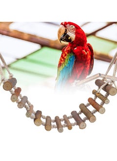 TOPINCN Wooden Bird Hanging Ladder, Parrot Rope Wood Ladder with Rope Swing Bridge for Lovebirds Parakeets Parrots African Grey Cockatiel Pet Training Toys  - Image 3