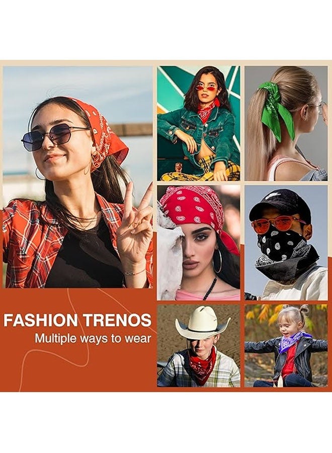 منديل قطني كبير للرجال والنساء، منديل بيزلي بطول 22 بوصة بألوان متعددة - Image 2