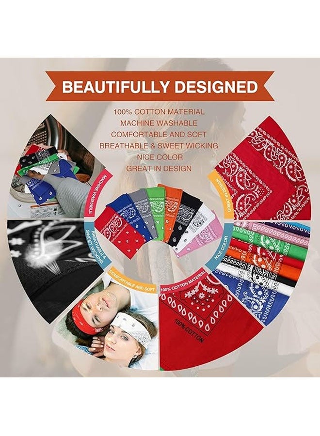 منديل قطني كبير للرجال والنساء، منديل بيزلي بطول 22 بوصة بألوان متعددة - Image 3