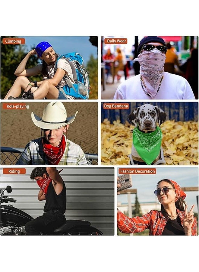 منديل قطني كبير للرجال والنساء، منديل بيزلي بطول 22 بوصة بألوان متعددة - Image 4