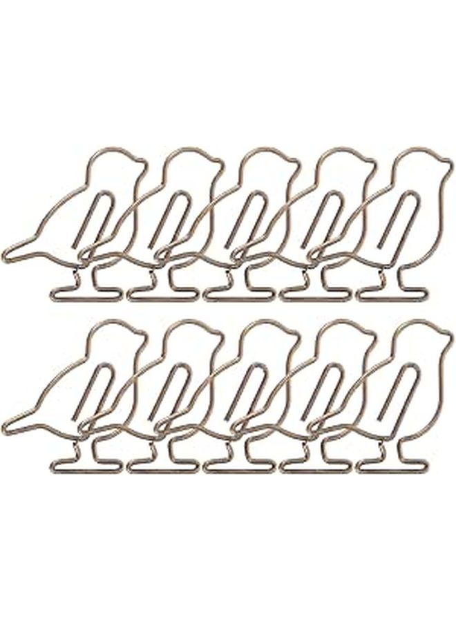 Creative Bird Shaped Metal Paper Clips 20pcs Cute Office Organizer For Notebooks Documents - Image 1