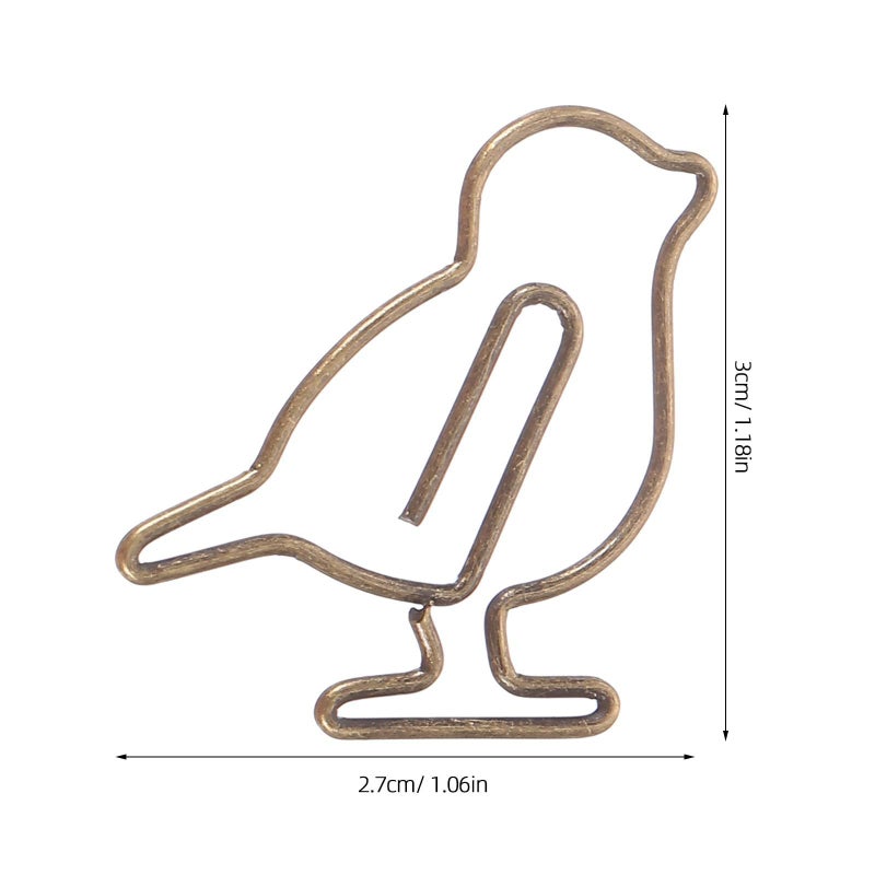 Creative Bird Shaped Metal Paper Clips 20pcs Cute Office Organizer For Notebooks Documents - Image 3