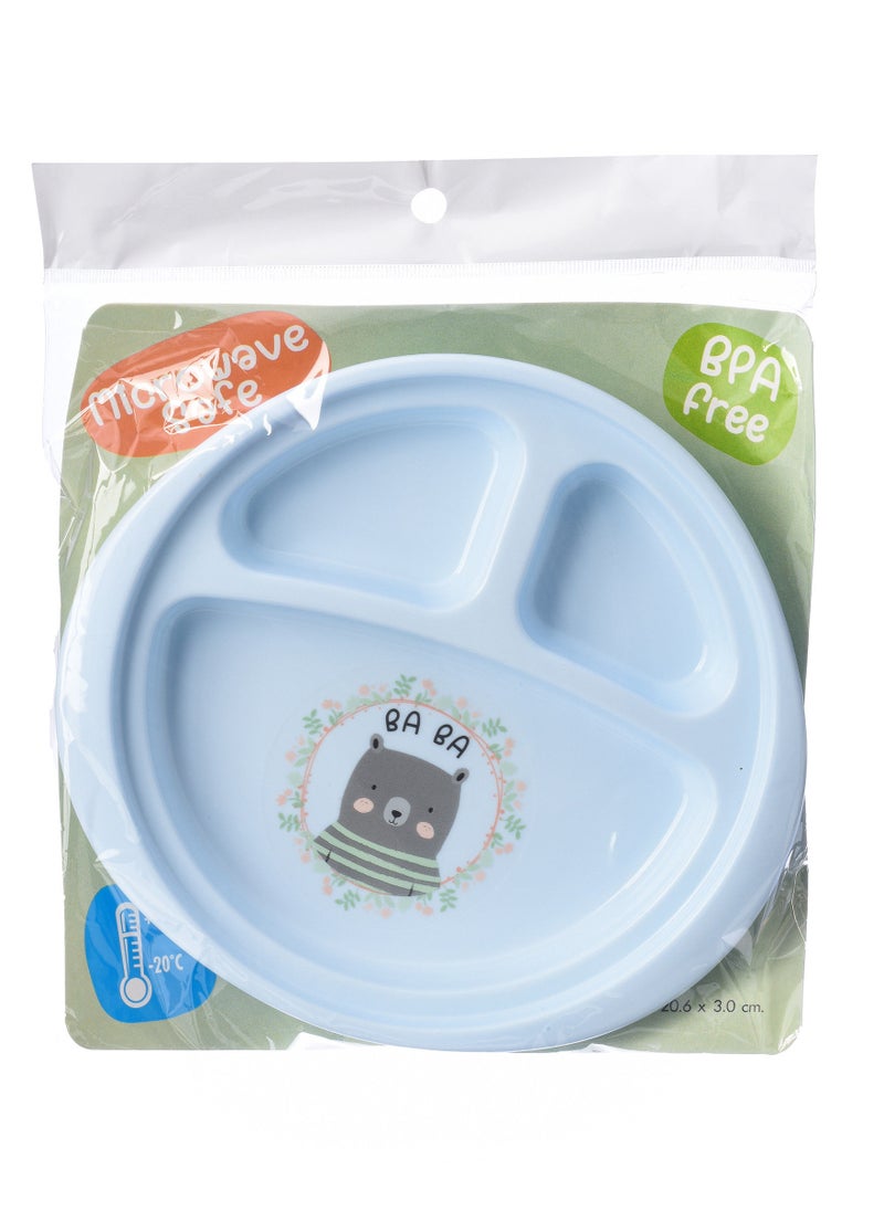 Generic - Baby Divided Plate, Kids Feeding Plate with Handles, BPA Free Dishwasher Safe, for Toddlers and Babies - Image 1