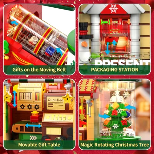 GEVINST Christmas Factory Building Set with Light 2775PCS Christmas Village Decoration for Home Holiday House Kit with Rotating Xmas Tree Santa Advent Calendar 2025 for Adult Teen Boy Girls Gift Idea - Image 5