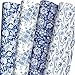 ZINTBIAL Blue White Floral Wrapping Paper for Women Girls Gift Wrap With Flowers and Plants for Birthday Wedding Bridal Shower 20 x 29 Inches 8 Folded Sheets Easy to Store - Image 1