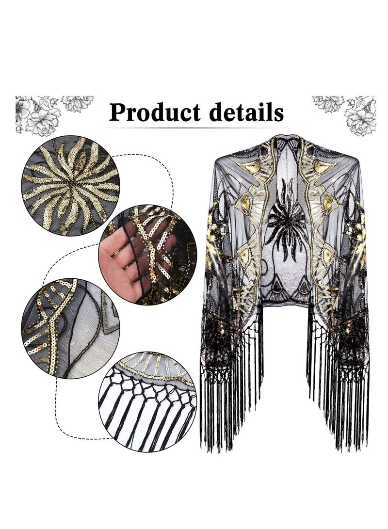 Party Dress Up Set, 1920s Flapper Accessories Set for Women, Fancy Dress Party Accessories with Flapper Headband Long Gloves Pearl Necklace, Great Gatsby Theme Party Accessories (A4) - Image 3