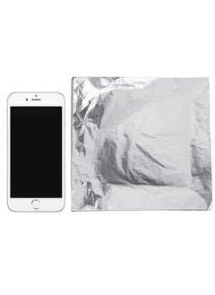 YONGBO Gold Leaf Imitation Silver Gilding 100 Sheets 5.5 X 5.5 Aluminum Leaf Foil For Art Crafts Home Decoration Furniture Painting  - Image 3