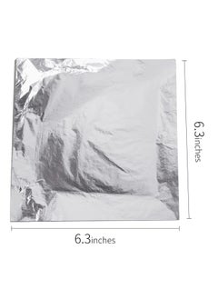 YONGBO Gold Leaf Imitation Silver Gilding 100 Sheets 5.5 X 5.5 Aluminum Leaf Foil For Art Crafts Home Decoration Furniture Painting  - Image 2