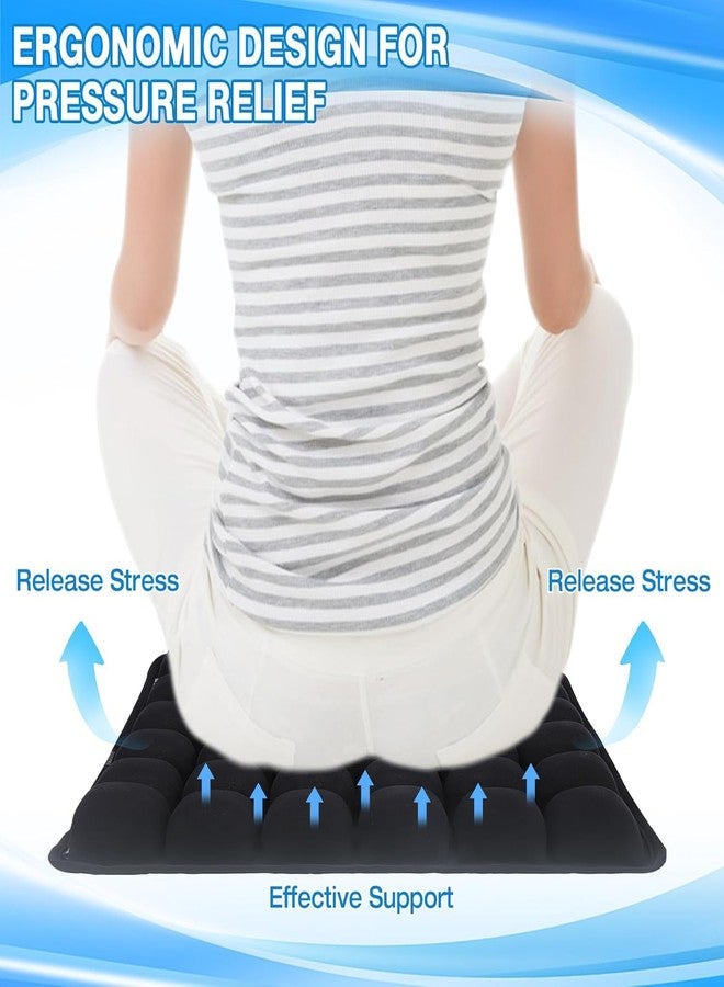 Clefairy Inflatable Air Seat Cushion Car Seat Cushion Portable Breathable Office Chair Wheelchair Pad Camping Seat Mat Orthopedics Pain Pressure Relief Cushion 18 x 16 in Multi - Image 3
