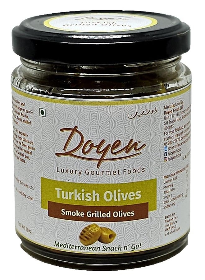 Doyen Smoke Grilled Green Olives - Imported Mediterranean Olives | Best for Salads & Mezze Platter | - Image 1