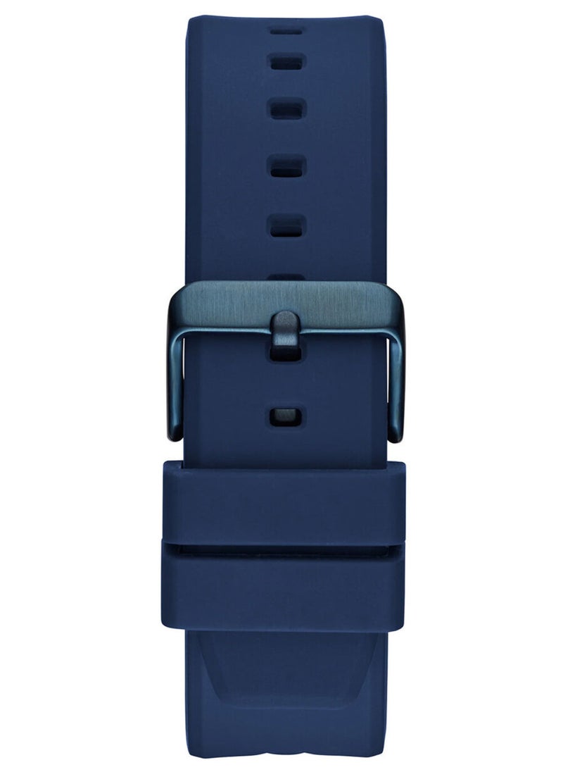 GUESS Mens Blue Multi-function Silicon Strap Watch - GW0579G3