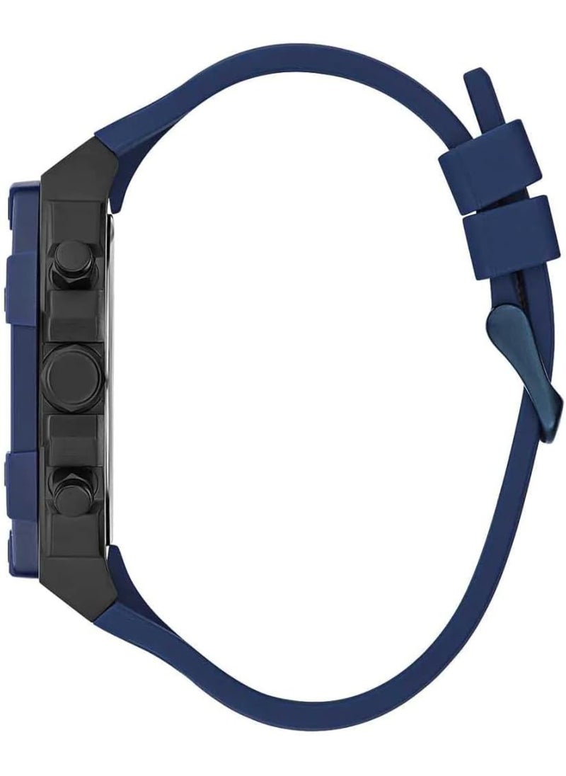 GUESS Mens Blue Multi-function Silicon Strap Watch - GW0579G3