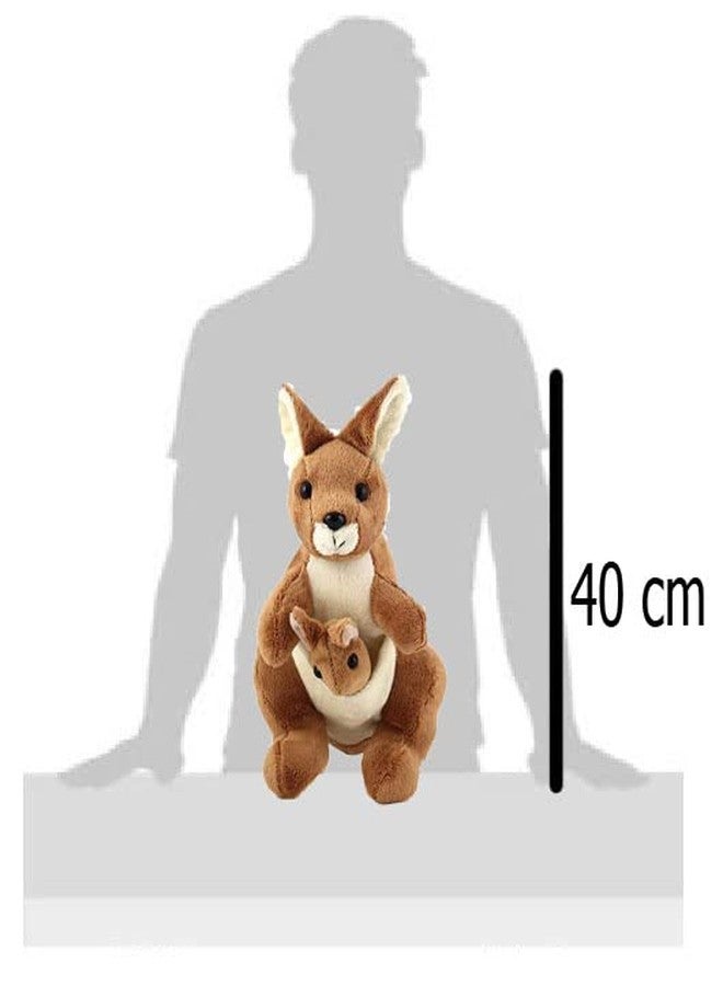 Tickles Kangaroo Mother with Baby Stuffed Soft Plush Toy Kids Birthday (Size: 40 cm Color: Light Brown) - Image 5