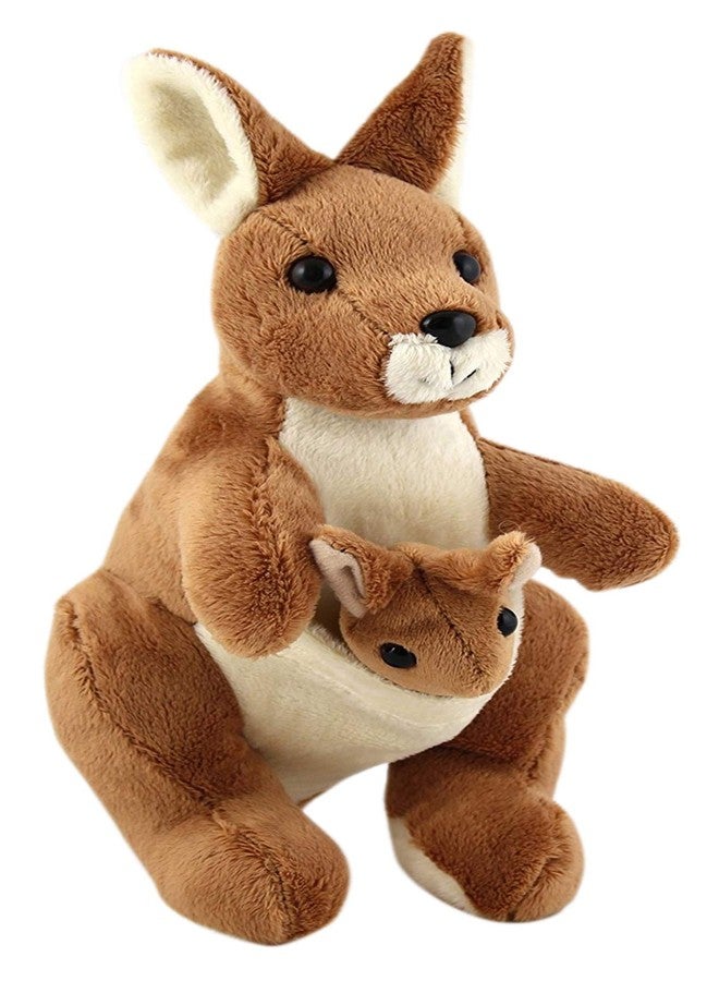 Tickles Kangaroo Mother with Baby Stuffed Soft Plush Toy Kids Birthday (Size: 40 cm Color: Light Brown) - Image 2
