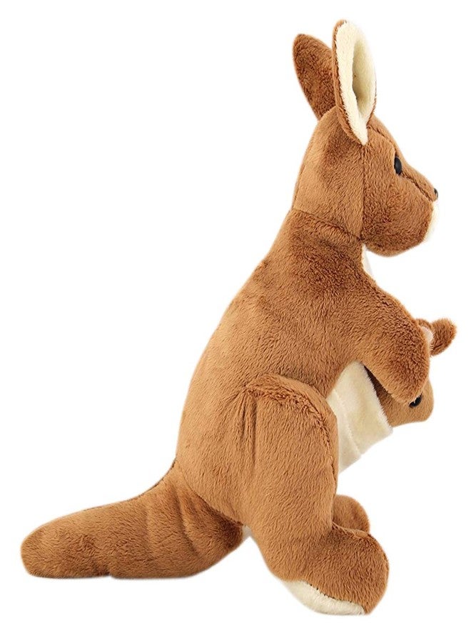 Tickles Kangaroo Mother with Baby Stuffed Soft Plush Toy Kids Birthday (Size: 40 cm Color: Light Brown) - Image 4