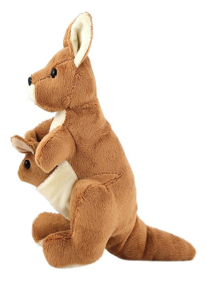 Tickles Kangaroo Mother with Baby Stuffed Soft Plush Toy Kids Birthday (Size: 40 cm Color: Light Brown) - Image 3
