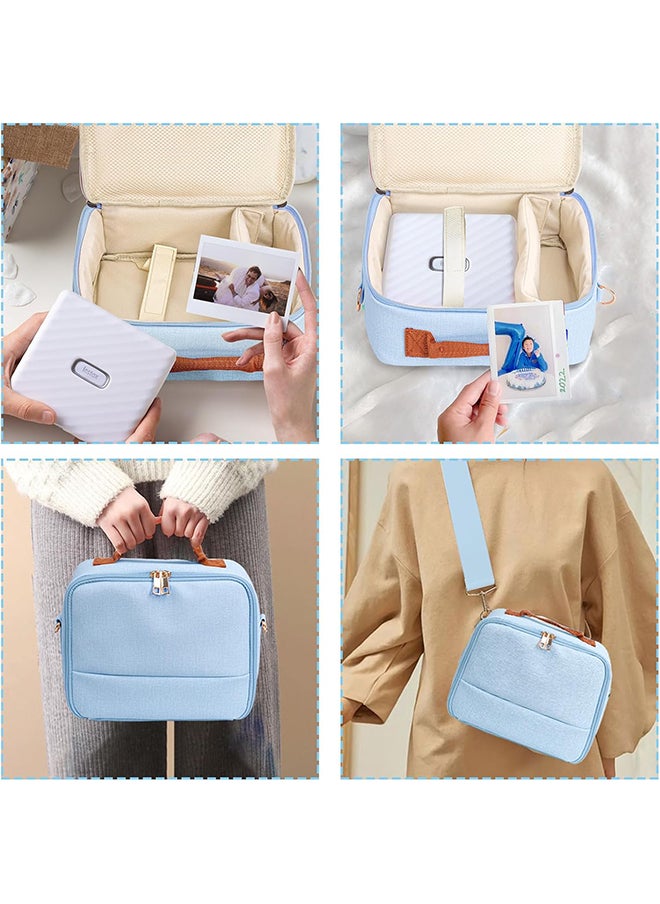 O Ozone - Universal Portable Camera Case for Fujifilm Instax Mini 12/11/99/9/EVO/40/90/Link2/DSLR Cameras Protective Camera Bag with Shoulder Strap- Blue - Image 1