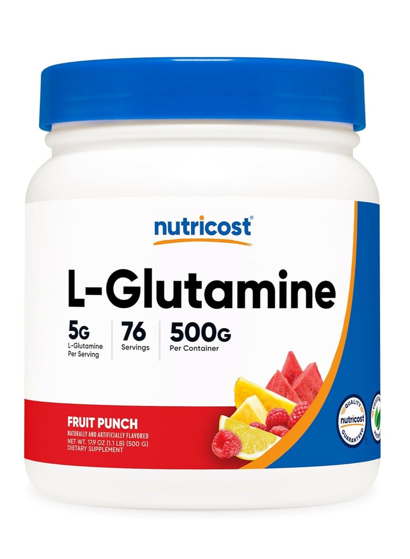 مسحوق إل-جلوتامين من نيوتريكوست بنكهة الفواكه ٥٠٠ غرام - Image 1
