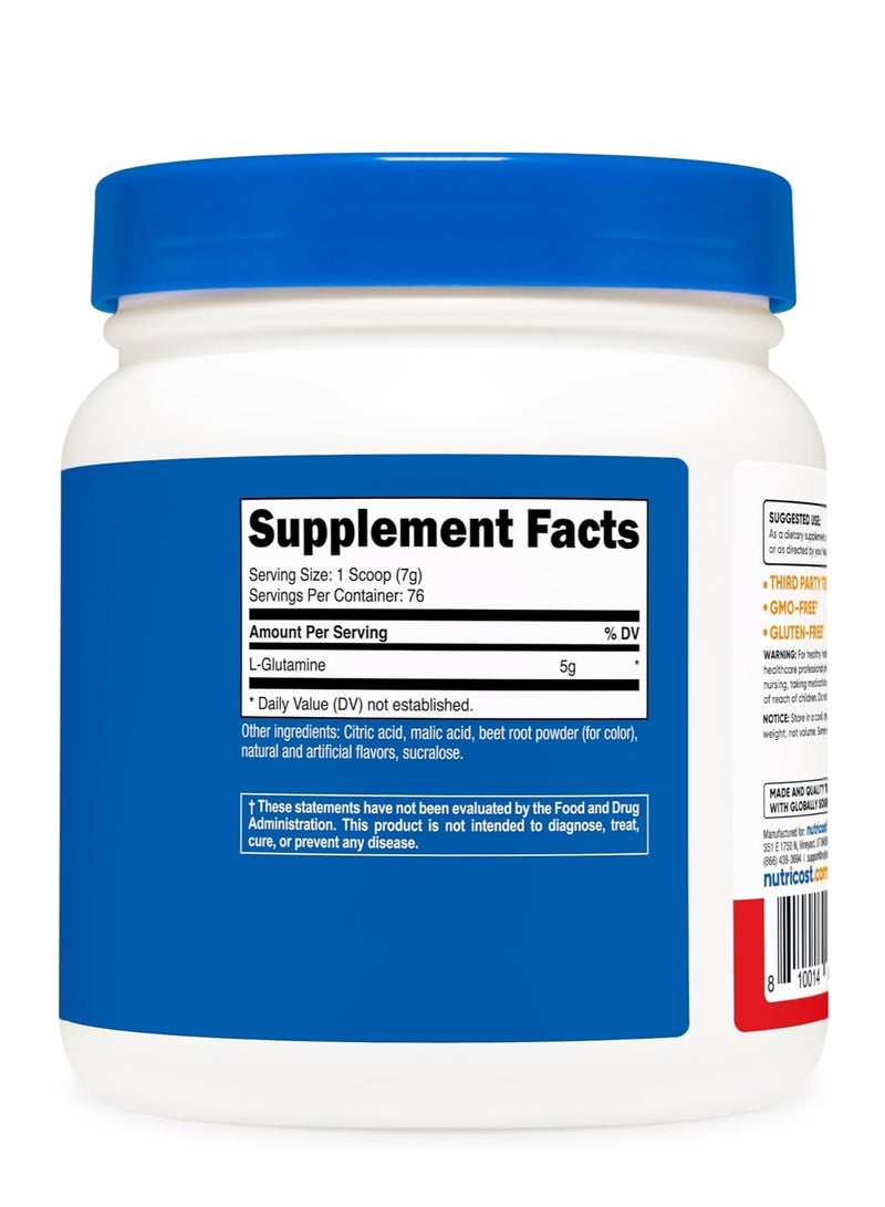مسحوق إل-جلوتامين من نيوتريكوست بنكهة الفواكه ٥٠٠ غرام - Image 4
