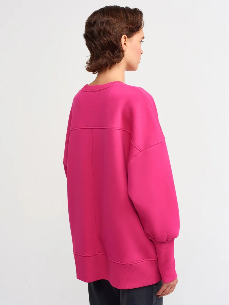 ديلفين 40111 Oversize Sweatshirt-Fuchsia