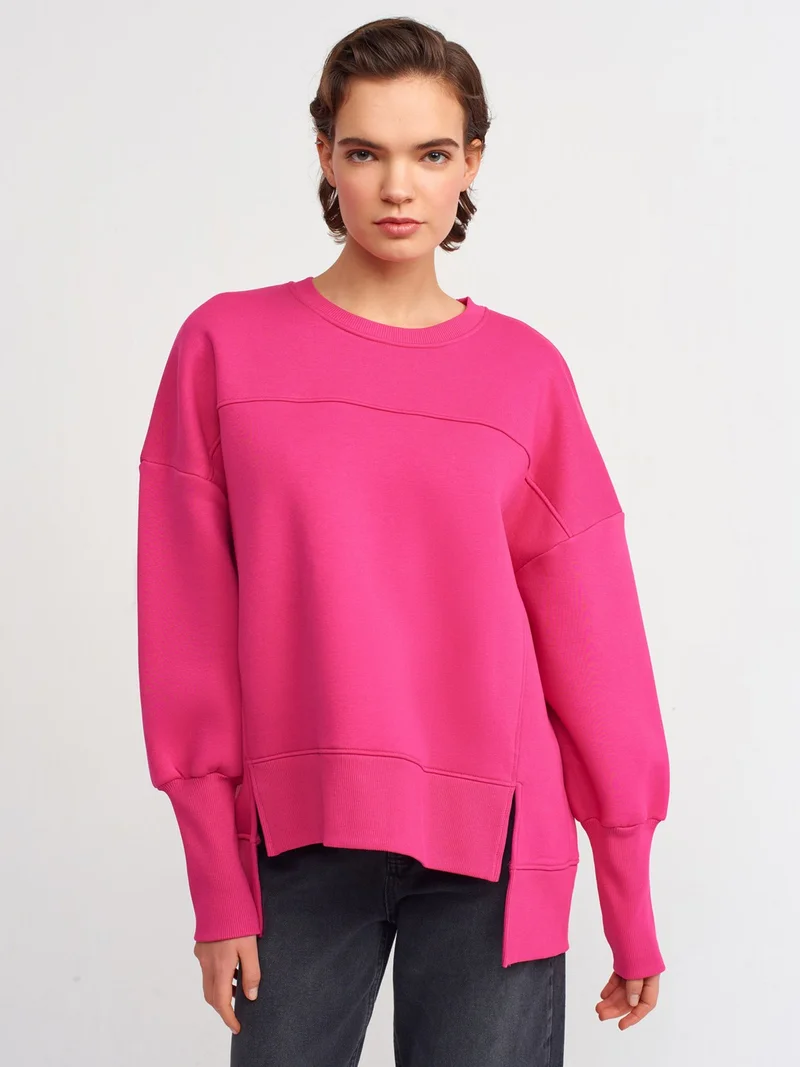 ديلفين 40111 Oversize Sweatshirt-Fuchsia