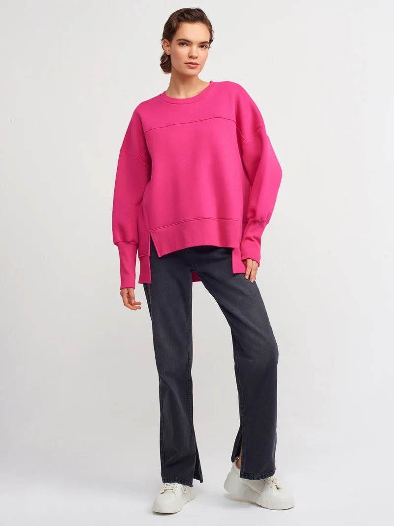 ديلفين 40111 Oversize Sweatshirt-Fuchsia