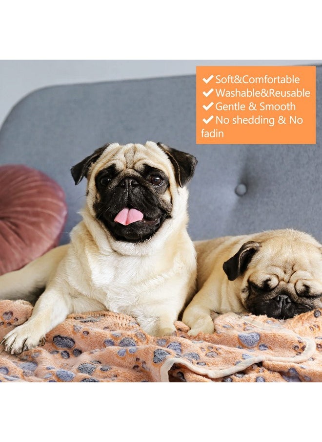 Chumia Chumia 40 Pcs Blankets Soft Fluffy Fleece Washable Pet Dog Sleep mat Paw Print Pattern Fleece Blankets for Pets Throw Warm Bed Mat for Dog Puppy Cat(30 x 20 Inch,Beige, Brown, Pink, Purple)  - Image 5