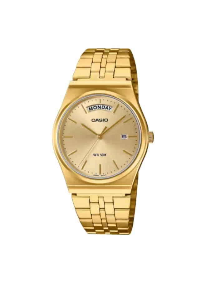 CASIO Men's Analog Display Watch With Gold Stainless Steel Strap - MTP-B146G-9AVDF