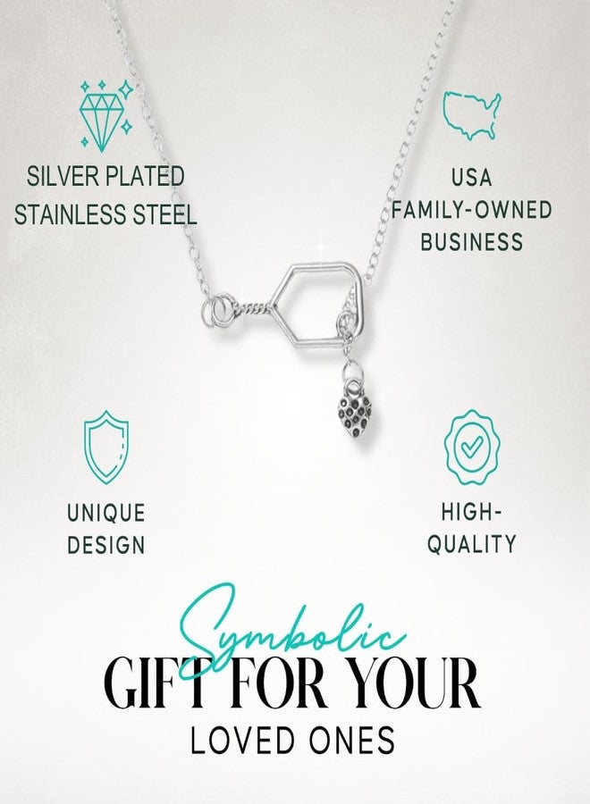 Sportybella Pickleball Paddle Necklace - Dainty Gold Pendant with Heart Charm - Jewelry Gift for Pickleball Players, Coaches, Teams & Fans (Silver) - Image 2