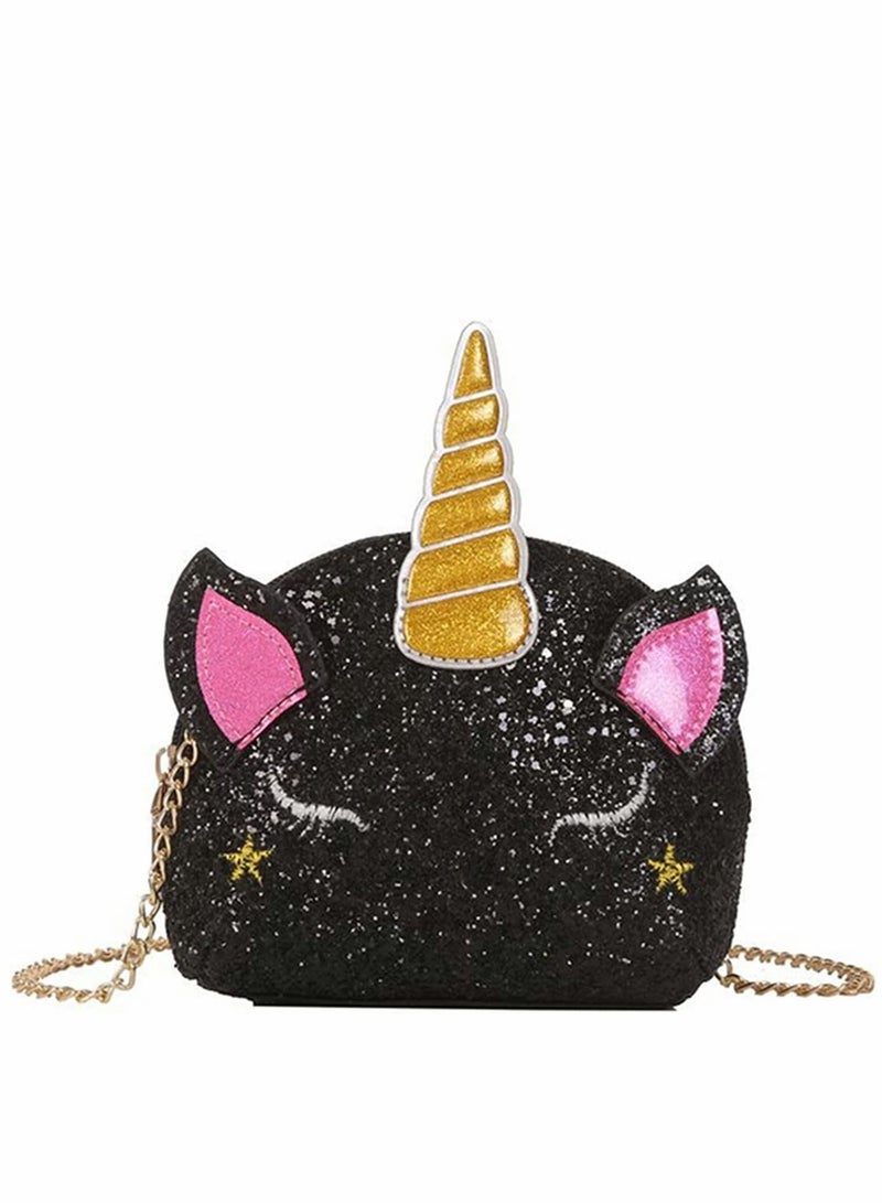 Excefore Women Glitter Sequins Unicorn Crossbody Shoulder Bag Evening Purse Handbag Wrist - Image 1