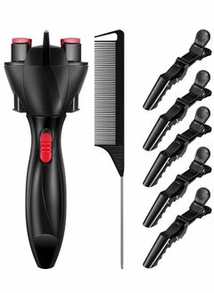 Automatic Hair Braider Set, Electronic Braiding Tool Machine, Braid Maker Twister DIY Tool, with Rat Tail Comb and Crocodile Clips, for Tangling Styling 7 Pieces