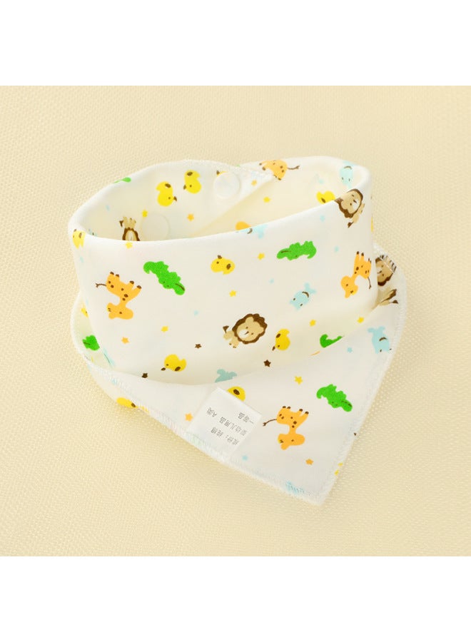 Baby's Towel Baby's Pure Cotton Triangle Towel Double Layer Cartoon Printed Baby's Triangle Towel Children's Bib