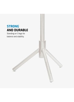 ZOBER High-Grade Wooden Tree Coat Rack Stand, 6 Hooks - Super Easy Assembly NO Tools Required - 3 Adjustable Sizes Free Standing Coat Stand, Hallway Coat Hanger Hat Stand, for Handbag, Clothes & Accessories  - Image 5