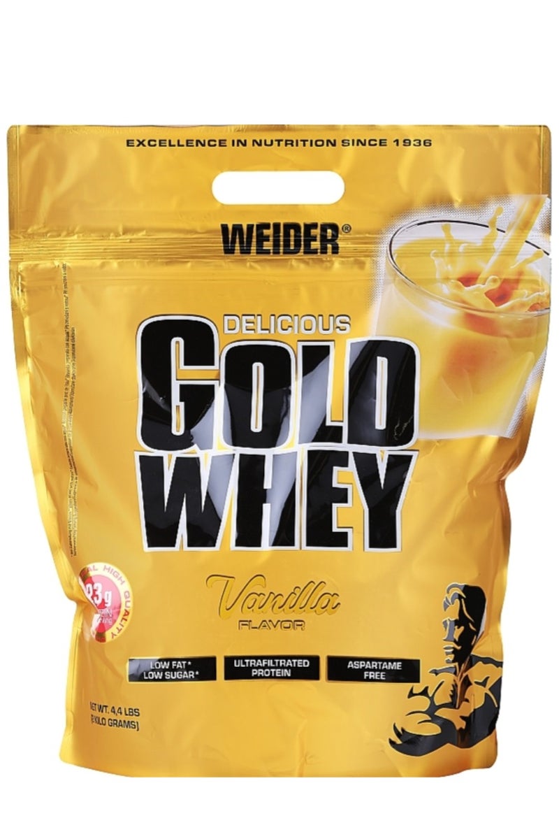 ويدير مُرَكَّز بروتين مصل اللبن جولد واي فائق الترشيح لنمو العضلات والتعافي وتحديد شكلها - 2 كجم - فانيليا