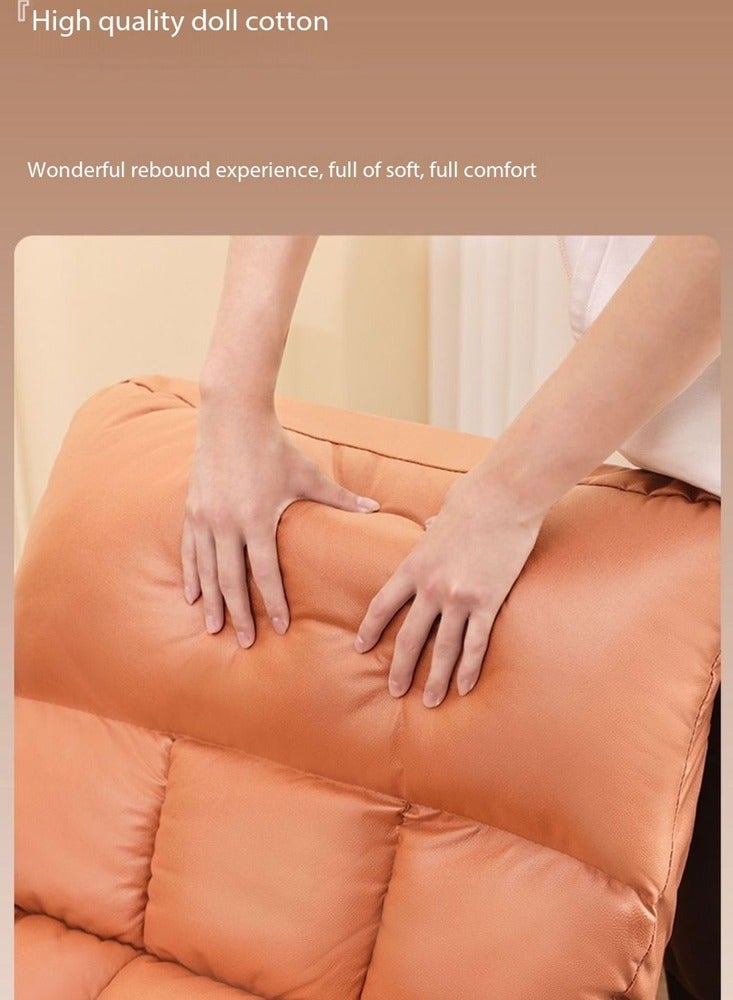 fashionhome Modern Upholstered Adjustable Backrest Rocking Chair Patio Rocking Chair with Side Pockets Lounge Chair for Balcony Outdoor Chair with Armrests 60x96x56 cm - Image 3