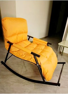 fashionhome Modern Upholstered Adjustable Backrest Rocking Chair Patio Rocking Chair with Side Pockets Lounge Chair for Balcony Outdoor Chair with Armrests 60x96x56 cm  - Image 4