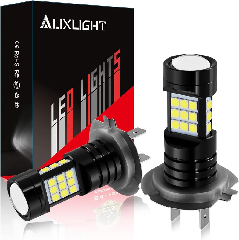 AUXLIGHT H7 LED Fog Light DRL Bulbs, 2400 Lumens Extremely Bright H7LL LED Bulbs Replacement for Cars, Trucks, 6000K Xenon White - Image 1