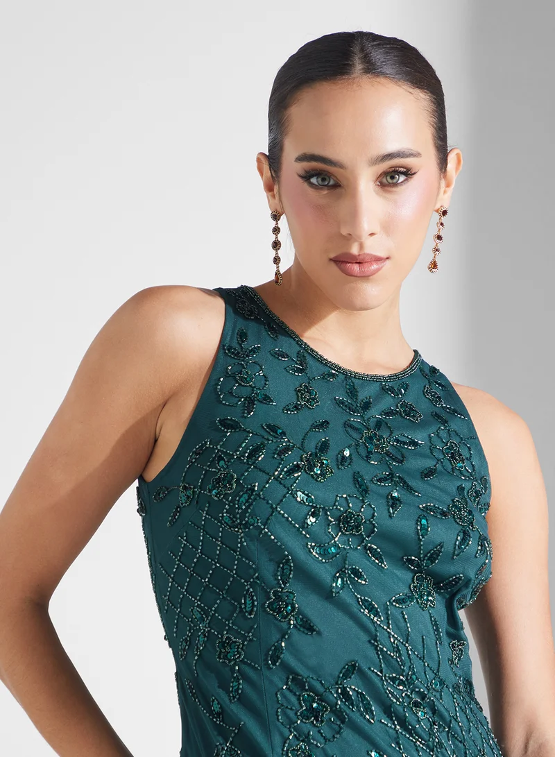 Namshi x Embroidered Sleeveless Dress
