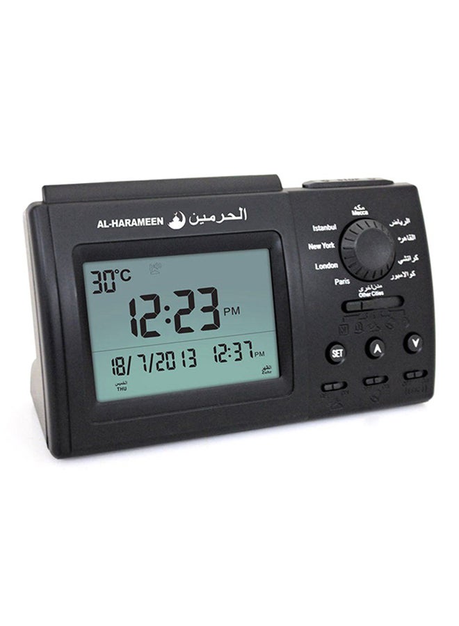 OUTAD Muslim Praying Islamic Azan Table Alarm Clock Black - Image 1