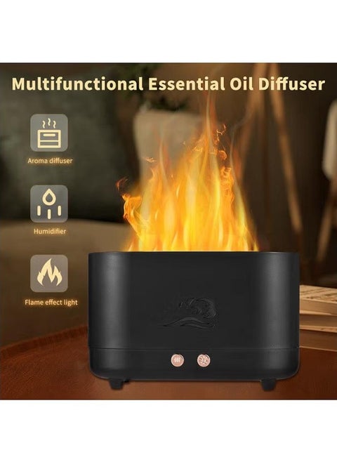 3-in-1 Essential Oil Diffuser Flame Light with 2 Brightness Aromatherapy Mist Humidifier Quiet Aroma Air Diffuser Aroma Humidifier