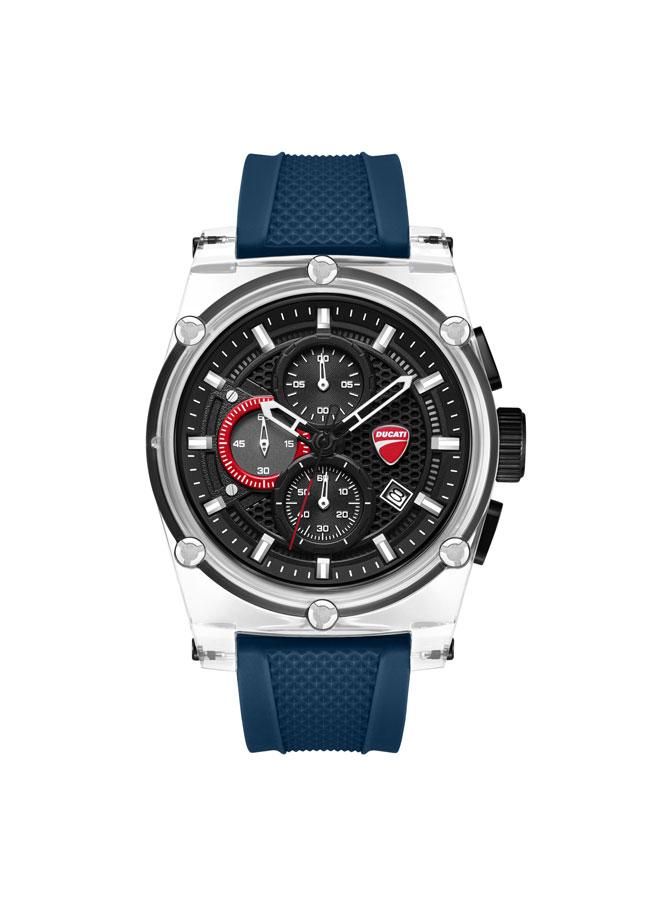 Ducati DT010 Black Blue Red White Silicone Straps Chronograph Watch Set for Men - 56mm - Image 3