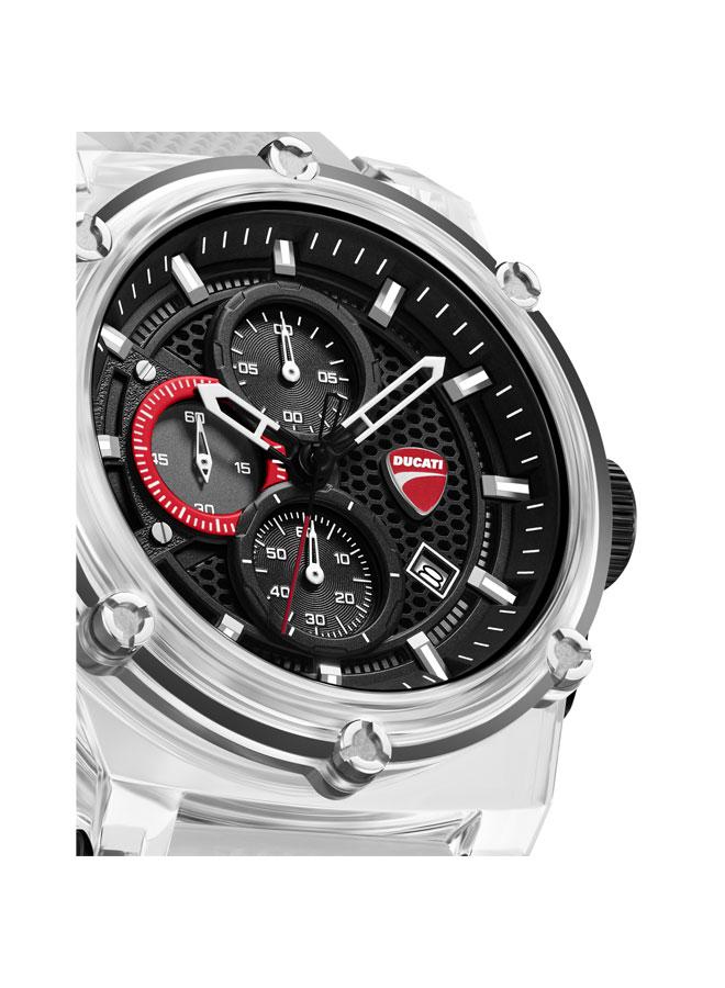 Ducati DT010 Black Blue Red White Silicone Straps Chronograph Watch Set for Men - 56mm - Image 5