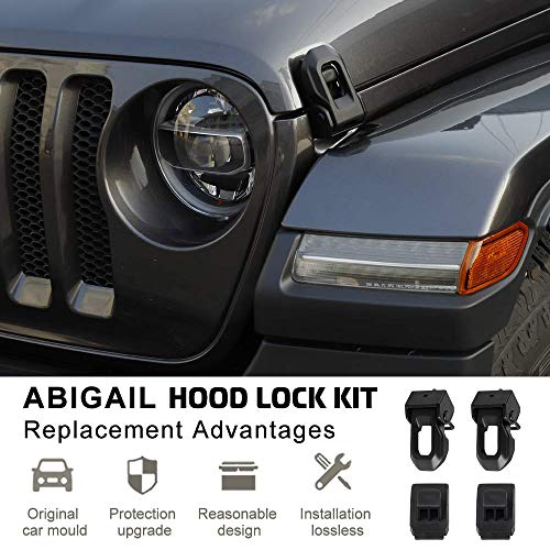 A ABIGAIL OEM Original Latch Locking Hood Catch Kit Compatible with Jeep Wrangler JK 2007-2018 Stainless Steel Hood Catches Kit - Image 5